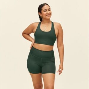 Girlfriend Collective high rise run short in moss